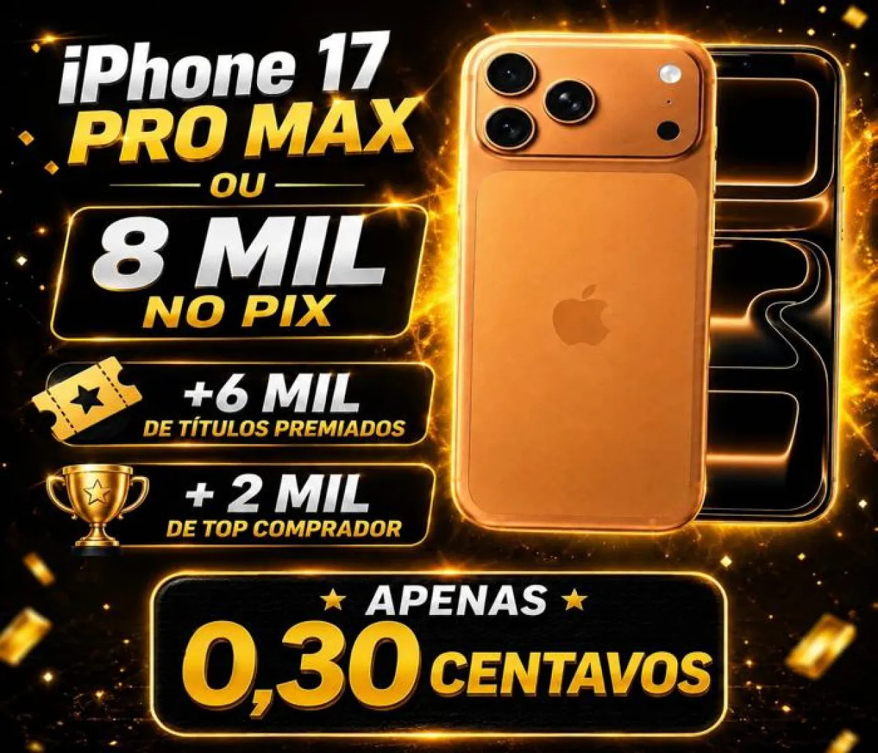 IPHONE 17 PRO MAX 256GB OU R$8.000,00